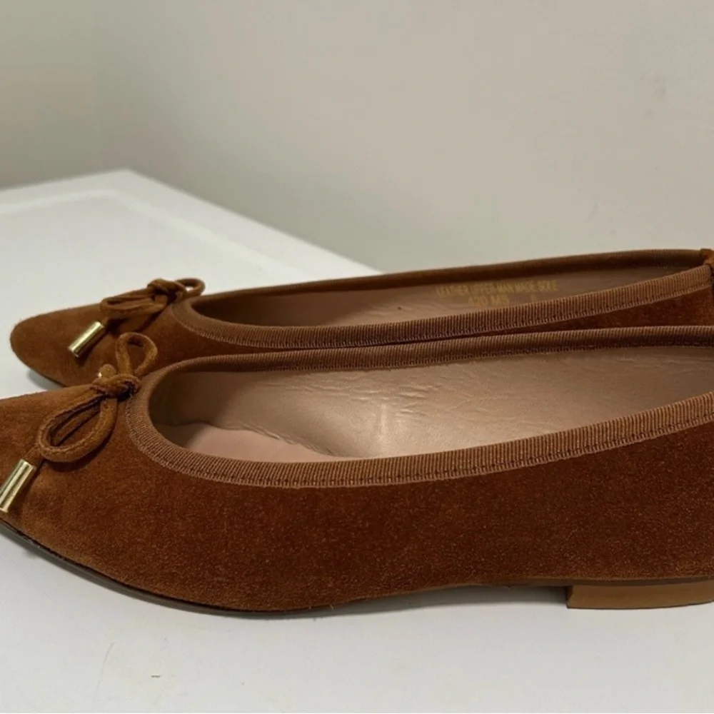 Brown Suede Women's Flats - Picture 3 of 7